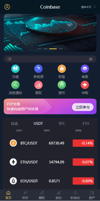完整修复多语言交易所源码/秒合约/期权/合约/新币申购/投资理财